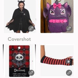3P NIP Skelanimals🖤Cape+lip-balm💋+arm warmers🦇+💜Monster-High🎒